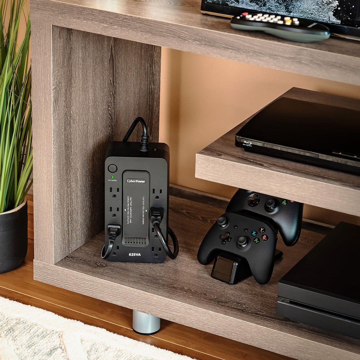 CyberPower ST625U Standby UPS System, 625VA/360W, 8 Outlets, 2 USB Charging Ports, Compact, Black