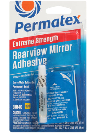 Permatex 81840 Extreme Rearview Mirror Profressional Strength Adhesive Kit, single unit