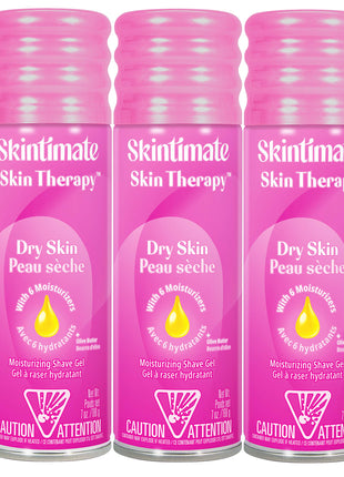Skintimate Skin Therapy Dry Skin Shave Gel for Women, 3 Pack | Skintimate Shaving Cream for Women, Womens Shaving Cream, Shaving Foam, Womens Shave Gel, Pack of 3, 7oz each