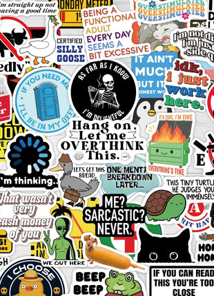 200 Pcs Funny Stickers for Adults (Dirty) by Puraesla - Meme Water Bottles Sticker Pack Waterproof Cool Accesory for Laptop, Hard Hats, Sarcastic, Scrapbooking Decals