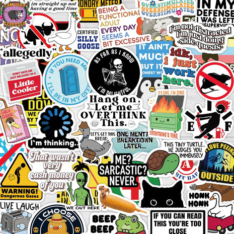 200 Pcs Funny Stickers for Adults (Dirty) by Puraesla - Meme Water Bottles Sticker Pack Waterproof Cool Accesory for Laptop, Hard Hats, Sarcastic, Scrapbooking Decals