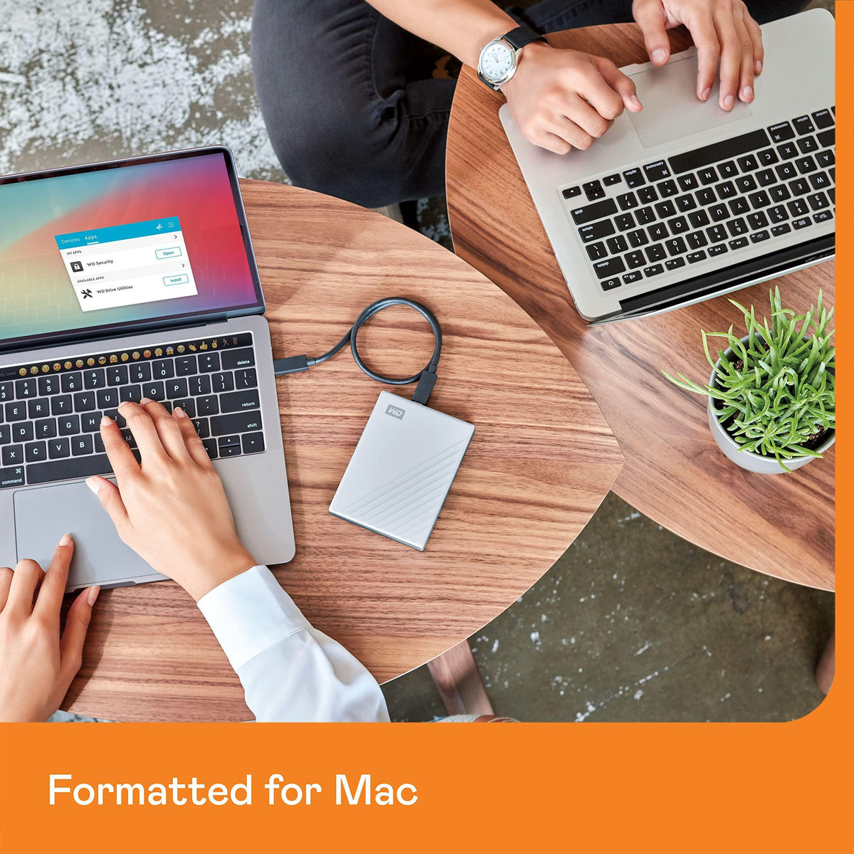 WD 5TB My Passport Ultra for Mac Silver, Portable External Hard Drive, backup software with defense against ransomware, and password protection, USB-C and USB 3.1 - WDBPMV0050BSL-WESN
