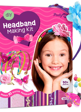 Pretty Me Headband Making Kit for Girls - Arts & Crafts Easter Gift - Make Your Own Fashion Headbands for Kids - DIY Hair Accessories - Gift for Ages 5-12 Year Old Girl - Little Kids Art & Craft Gifts