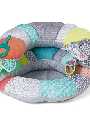 Infantino 2-in-1 Tummy Time & Seated Support, Baby Floor Seat for Tummy Time & Early Sitting, Soft, Supportive, Engaging Toys, Toucan