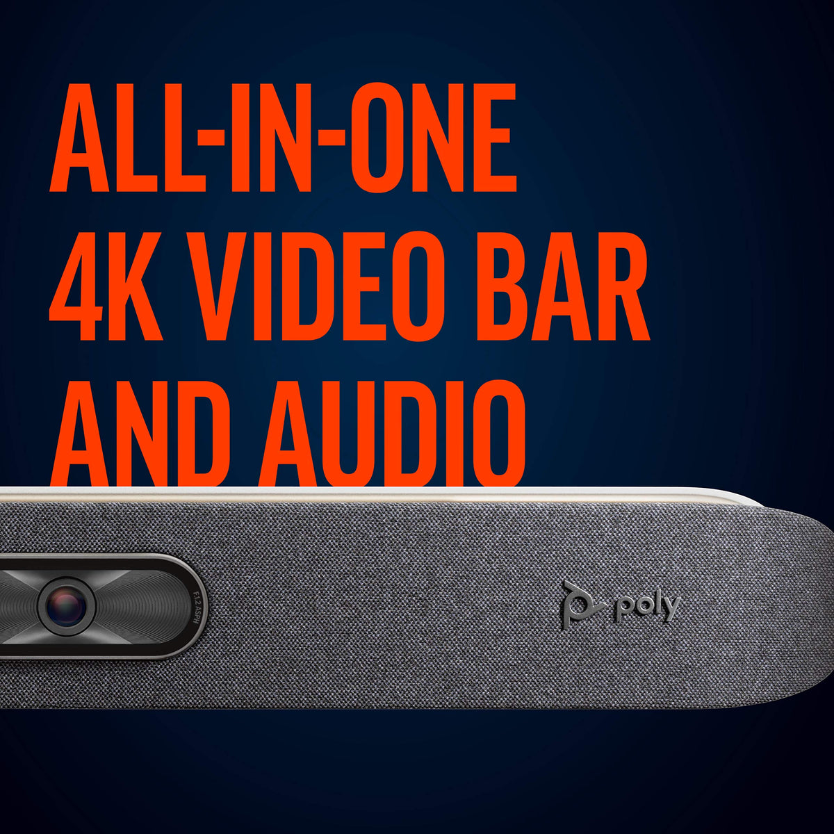 Poly - Studio X30 (Polycom) - 4K Video & Audio Bar - Conferencing System for Small Meeting Rooms - Works with Teams, Zoom & More