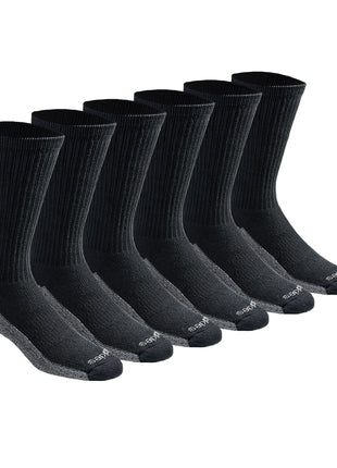 Dickies Men's Dri-tech Original Moisture Control Crew Socks Multipack, Black (6 Pairs), Shoe Size: 6-12, Pack of 6