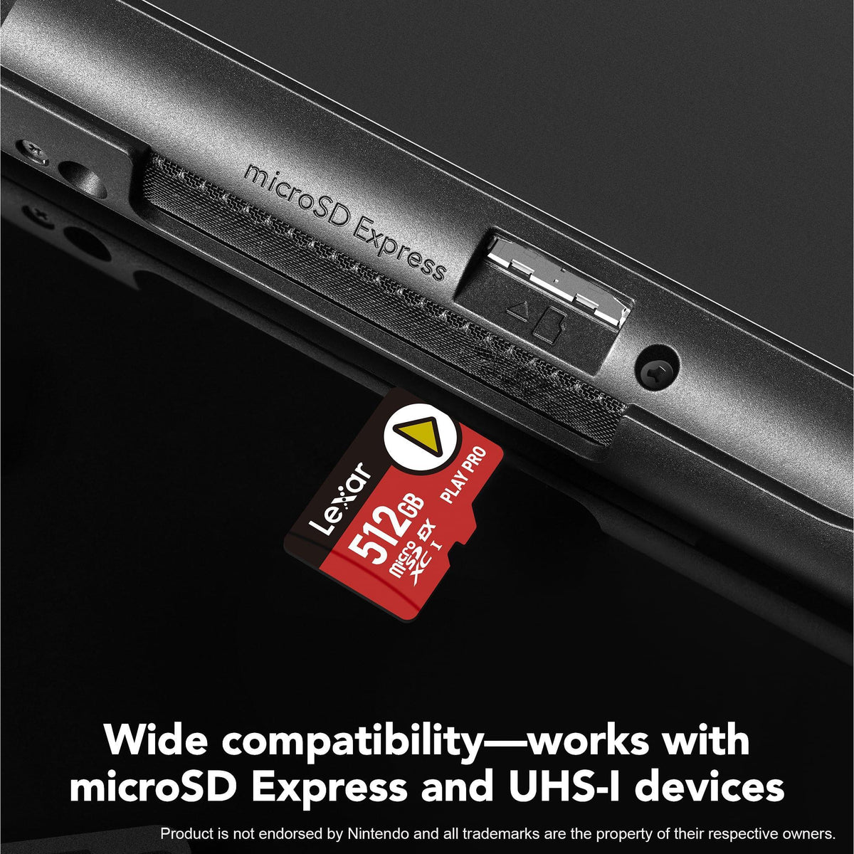 Lexar 512GB Play PRO microSD Express Card, UHS-I, C10, U3, V30, Full HD, 4K, Up to 900/600 MB/s Memory Card, Compatible w/Nintendo-Switch 2, ASUS ROG Ally, Steam Deck, Gaming (LMSXPS0512G-BNNNU)