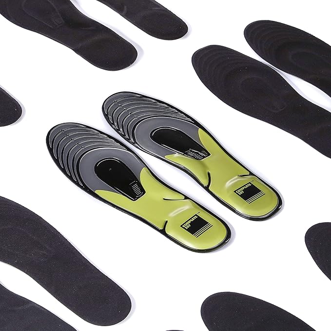 Complete 357 Scented Insoles Shoe Inserts for Women and Men - Comfortable Shoe Insoles Shock-Absorbing Air Cushioned Heel Arch Support Insoles Fatigue Reducing, Odor Destroying, Flat Feet Foot, Green,