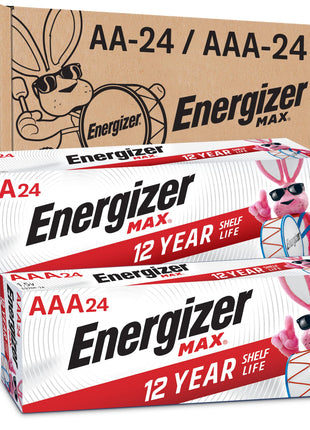 Energizer AA and AAA Batteries, 48 Count, Combo Pack Contains 24 Max Double A and 24 Max Triple A Batteries