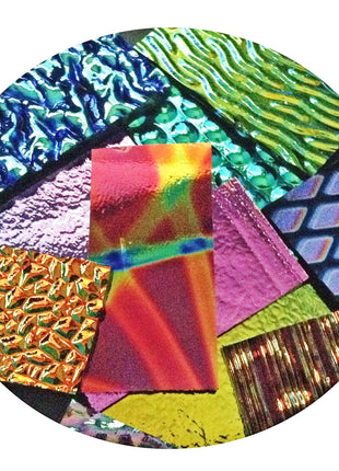 Assorted Dichroic on Black Glass - 96 COE, Made in America, 2 OZ.