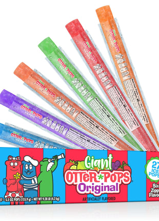 Otter Pops, Giant Original 5.5oz, 27 Ice Pops, Six Zippy Flavors