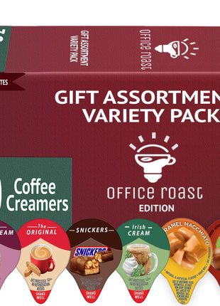 Office Roast Variety Pack Creamers Liquid Creamer Singles | Gift Assortment Box | Coffee Cream | Snickers, Italian Sweet, Original, Hazelnut, Irish & Caramel Macchiato - No Refrigeration - Box Of 30