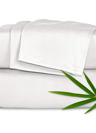 King Sheets by Pure Bamboo, Genuine 100% Organic Viscose Derived from Bamboo Bed Sheet Set, Soft & Cooling, Double Stitching, 2 Year Quality Promise (King, White)