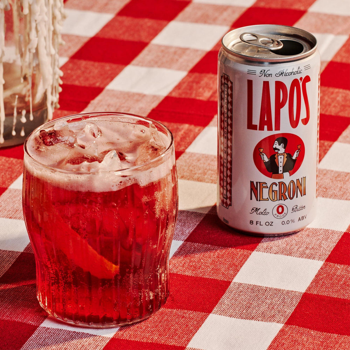 Lapo's Non Alcoholic Negroni, Non-Alcoholic Spirits, Gluten Free, For Non-Alcoholic Spritz, Zero Proof Drinks, Beverages & Mocktails, Alcohol Alternative, Lightly Sparkling & Bittersweet, 4 Pack Cans