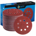 S SATC 72 PCS 5 Inch 8 Hole Hook and Loop Adhesive Sanding Discs Sandpaper for Random Orbital Sander 40 60 80 120 180 240 320 Grits