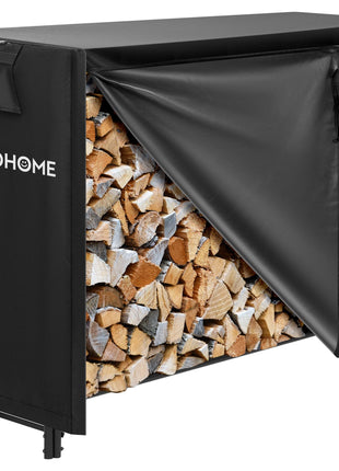 VIVOHOME 4ft Heavy Duty Indoor Outdoor Firewood Storage Log Rack and Cover Combo Set with Zipper