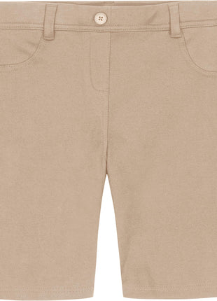 Nautica Big Girls' School Uniform Stretch Bermuda Short, Khaki Knit, 12