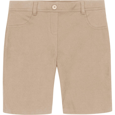 Nautica Big Girls' School Uniform Stretch Bermuda Short, Khaki Knit, 12