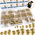 Ktehloy 400Pcs Threaded Inserts, M2 M2.5 M3 M4 M5 M6 Female Thread Metric Knurled Nuts Assortment Kit, Brass Heat Set Insert for Plastic and 3D Printing Components (Threaded Inserts Ket)