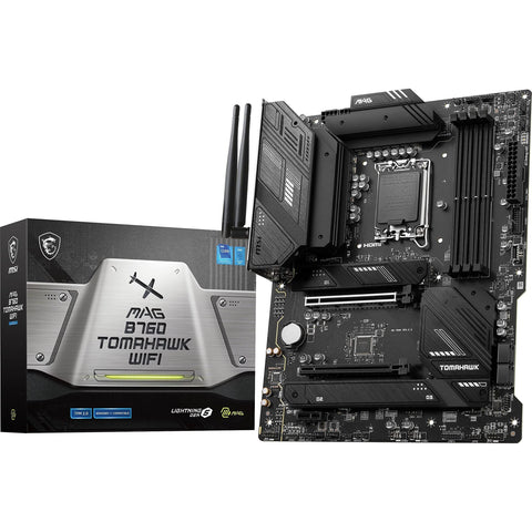 MSI MAG B760 Tomahawk WiFi Gaming Motherboard (Supports 12th/13th/14th Gen Intel Processors, LGA 1700, DDR5, PCIe 5.0, M.2, 2.5Gbps LAN, USB 3.2 Gen2, HDMI/DP, Wi-Fi 6E, Bluetooth 5.3, ATX)