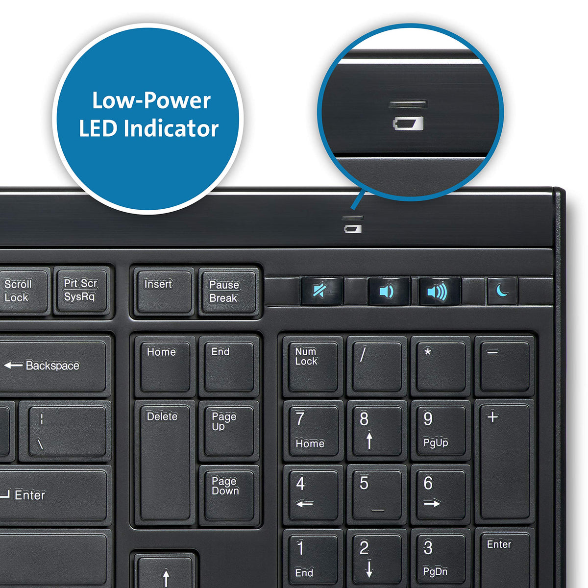 Kensington Slim Type Wireless Quiet Keyboard (K72344US), Black