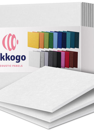 Acoustic Panels 12-Pack Soundproof Wall Panels 12"X12"X0.4" Sound Panels High Density Sound Dampening Panels - [White Square]
