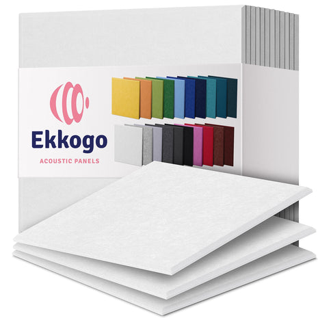 Acoustic Panels 12-Pack Soundproof Wall Panels 12"X12"X0.4" Sound Panels High Density Sound Dampening Panels - [White Square]