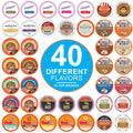 Flavored Coffee Pods Variety Pack for Keurig K Cups Brewers, Assorted Flavored Coffee Sampler, 40 Count