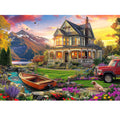 1000 Piece Puzzles for Adults, Autumn Landscape Jigsaw Puzzle, Villa and Dog Jigsaw Puzzles 1000 Pieces, Challenging Game Home Decor Birthday Party Gift Toy for Adults Kids Seniors, 28×20 in