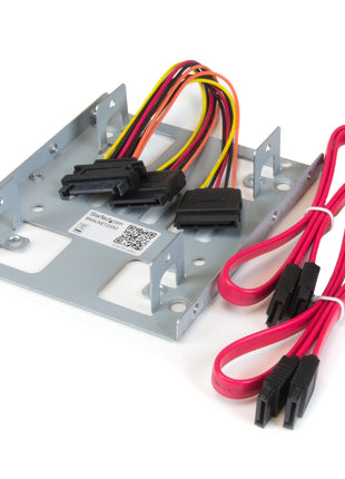 StarTech.com 2.5 inch to 3.5 inch SATA Hard Drive Mounting Bracket Kit - Dual SATA SSDs/HDDs Mounting Bracket for Mounting Bay , TAA (BRACKET25X2)