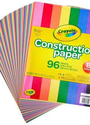 Crayola 9 inch x 12 inch 8-Assorted Color Construction Paper - 96/Pack