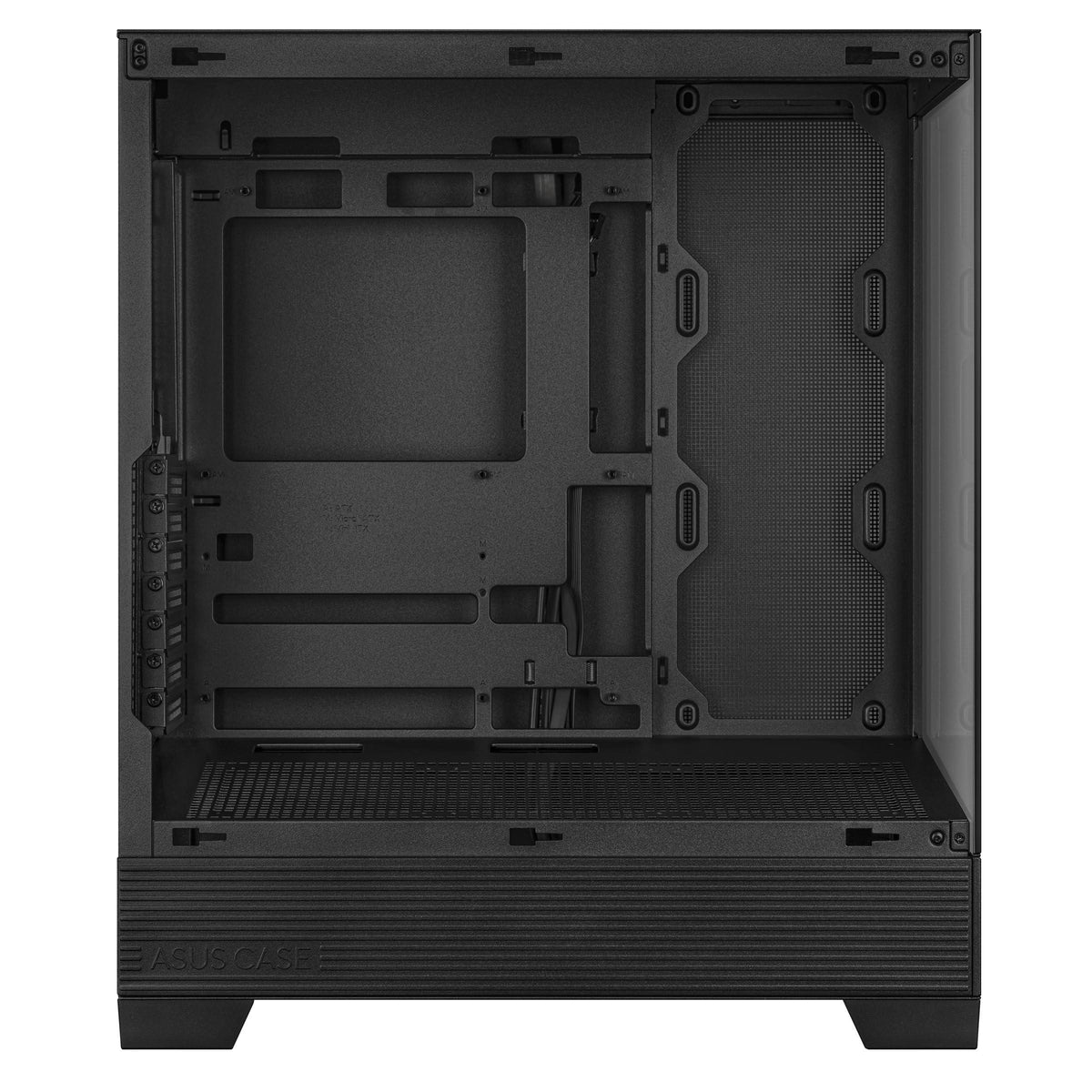 ASUS A31 Black ATX Mid-Tower Gaming Case, Dual-Sided Tempered Glass, Frameless Design, BTF Hidden Connectors, 360 AIO Support, 8° Angled Base, ARGB Ready, Optimized Airflow, Seamless Cable Management
