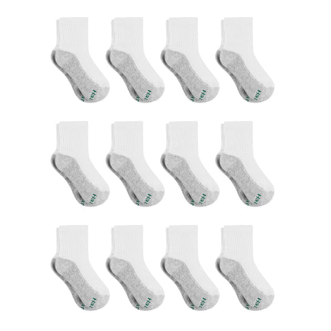 Hanes Boys' Socks Pack, Double Tough Moisture Wicking Ankle, Crew, No Show Socks, 12 & 14 Pair Packs