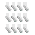 Hanes Boys Socks, Double Tough Cushioned Ankle And No Show, 12-pair Packs Athletic-socks, Ankle - White/Grey Bottom - 12 Pack, Medium US
