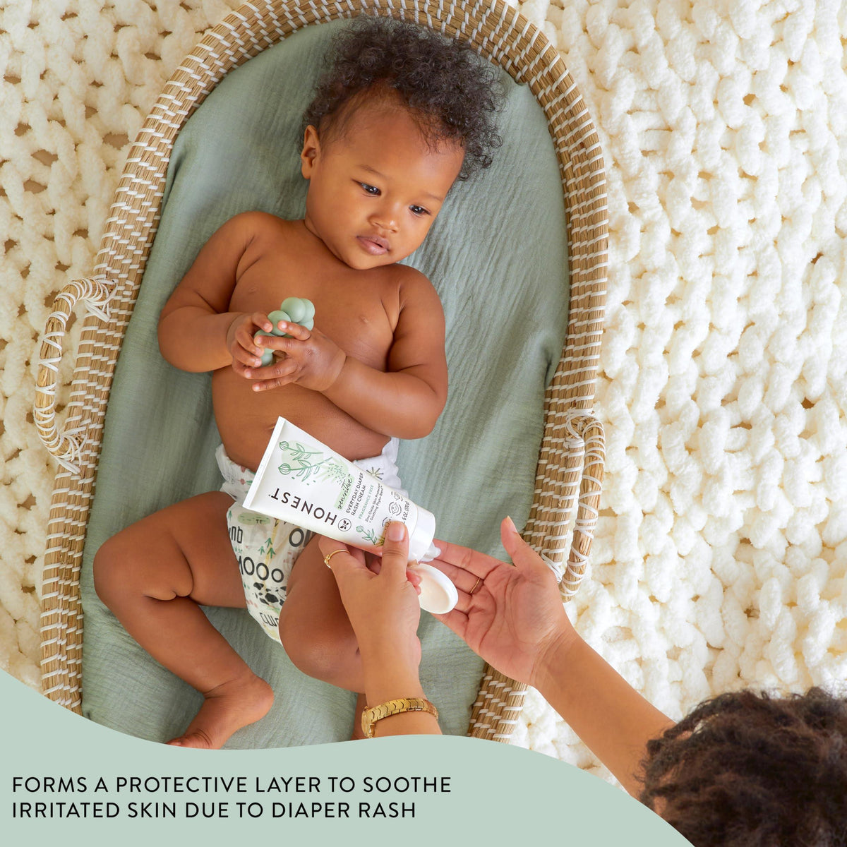 The Honest Company Hypoallergenic Diaper Rash Cream | Moisturizing + Calming Zinc Oxide Ointment | NEA Recognized, Cruelty Free | 2.5 oz