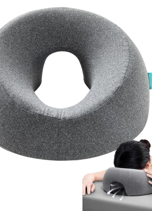 xiaomubiao Face Down Pillows for Massage Table, Massage Headrest for Bed, Face Pillow for Stomach Sleeping, BBL Pillow After Surgery Post Eye Surgery & Vitrectomy Recovery, Removable Cover Grey