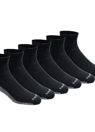 Dickies Men's Dri-Tech Moisture Control Quarter Socks (6, 12, 18 Pairs), Black (6 Pairs), Large
