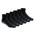 Dickies Men's Dri-Tech Moisture Control Quarter Socks (6, 12, 18 Pairs), Black (6 Pairs), Large