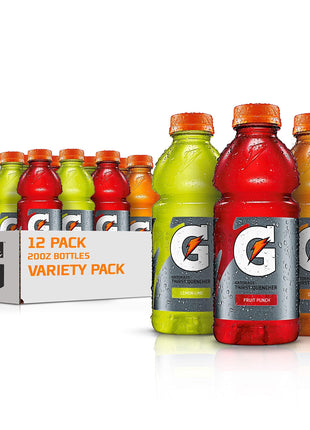Gatorade Thirst Quencher Sports Drink, Variety Pack, 20oz Bottles, 12 Pack, Electrolytes for Rehydration