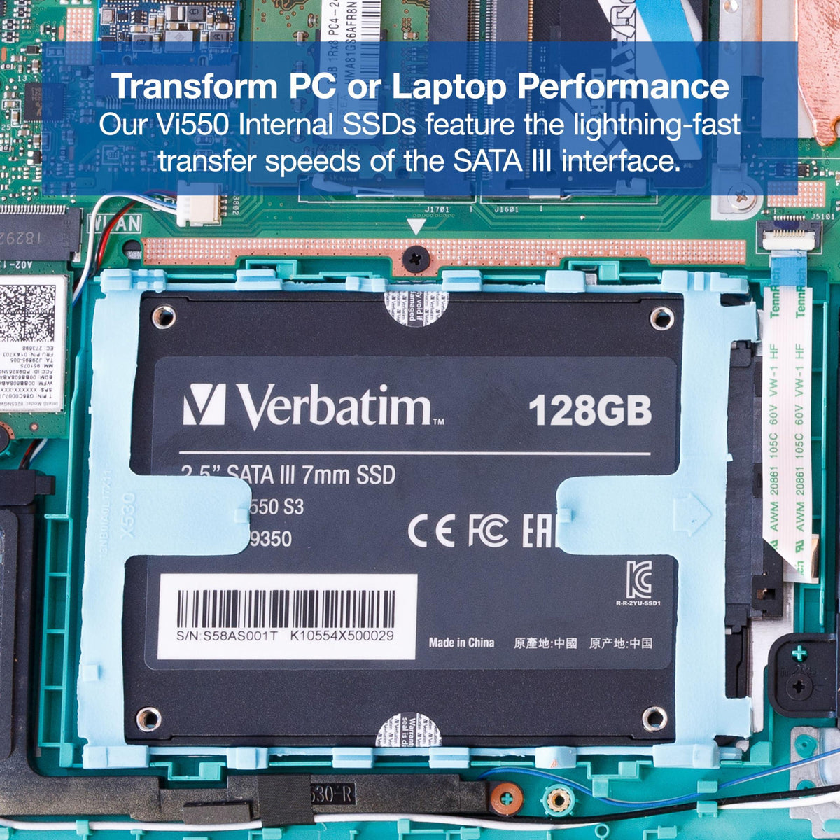 Verbatim 256GB Vi550 2.5" Internal Solid State Drive SSD SATA III Interface with 3D NAND Technology