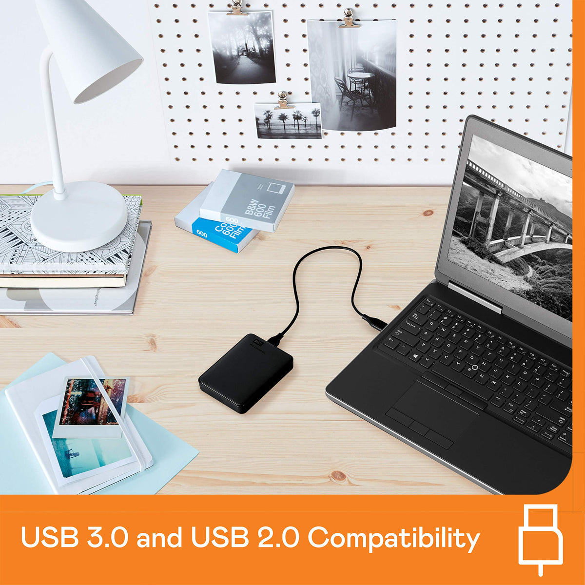 WD 1.5TB Elements Portable External Hard Drive for Windows, USB 3.2 Gen 1/USB 3.0 for PC & Mac, Plug and Play Ready - WDBU6Y0015BBK-WESN