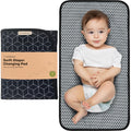 KeaBabies Portable Diaper Changing Pad, Easy Wipe Clean - Foldable Waterproof Baby Changing Mat for Diaper Bag, Compact, Lightweight, 25x13 Baby Changer Travel Essential, Machine Washable (Black Geo)