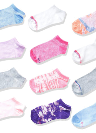 Hanes Girls' Socks, Fashion Patterned Soft Socks, No Show, Ankle, and Crew, 12-pair Packs
