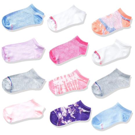 Hanes Girls' Socks, Fashion Patterned Soft Socks, No Show, Ankle, and Crew, 12-pair Packs