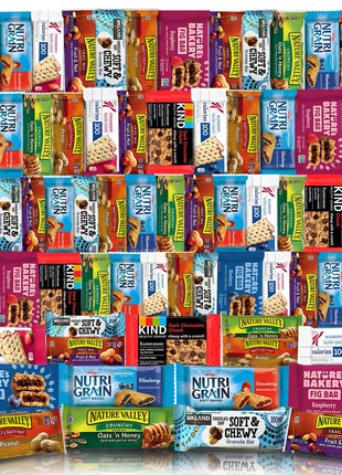 Veratify Healthy Mixed Snack Box (66 Count) Snacks Gift Basket Granola Bars Bulk Variety Grab and Go Men Women Adults Office Work Travel Employee Appreciation School College