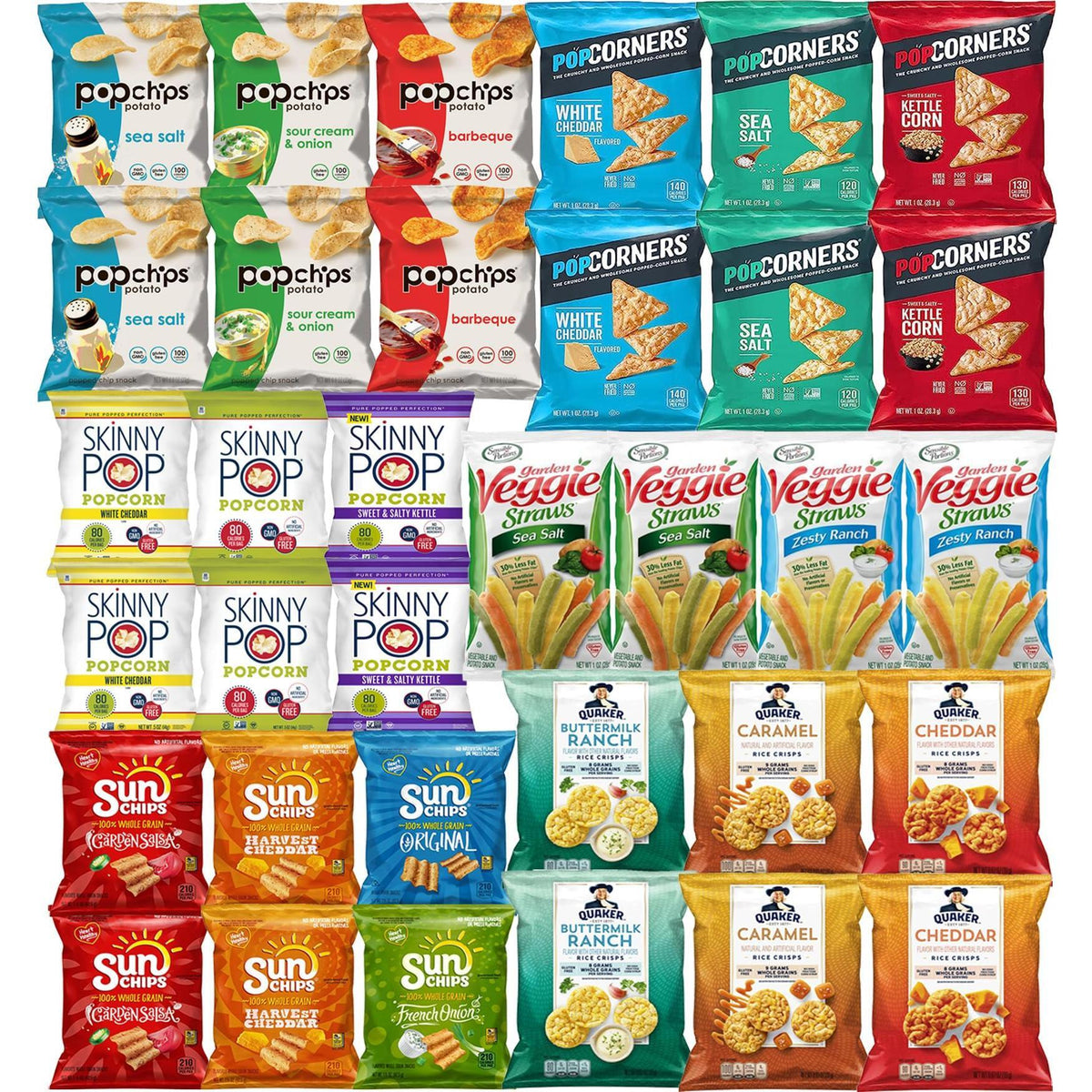 Snacks Variety Pack for Adults - Snack Box Care Package Gift Box - Bulk Healthy Snack Bag Assortment (34 pack)