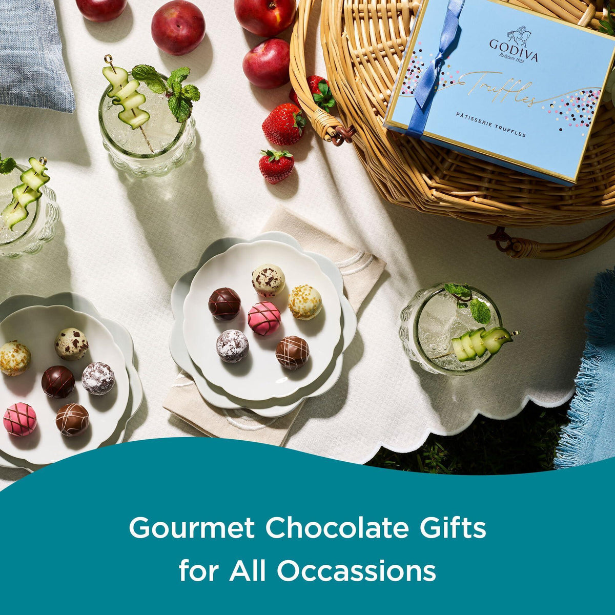 Godiva Chocolatier Patisserie Truffles – Chocolate Dessert Gift Box for Birthday, Graduation, Thank You, Anniversary – 6-Piece Gourmet Candy Box with Milk, White, Dark Chocolate