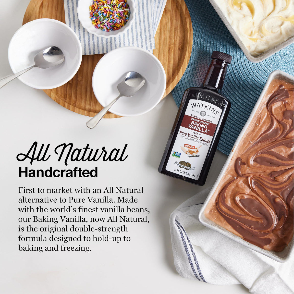 Watkins All Natural Original Gourmet Baking Vanilla, with Pure Vanilla Extract, 11 Fl Oz (Pack of 1) - Packaging May Vary