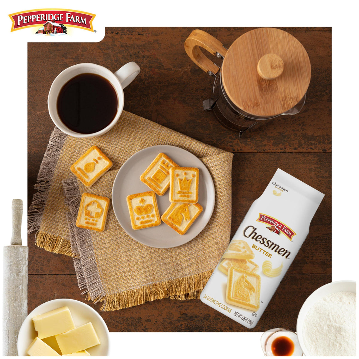 Pepperidge Farm Chessmen Butter Cookies, 7.25 oz. Bag (Packaging may vary)