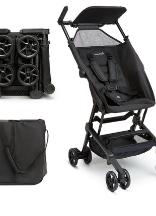 Munchkin Sparrow Travel Baby Stroller for Babies and Toddlers, Ultra Compact and Lightweight, Great for Airplane and Everyday Car Trips, Black